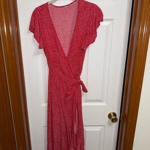 Amazon Red Floral Maxi Dress